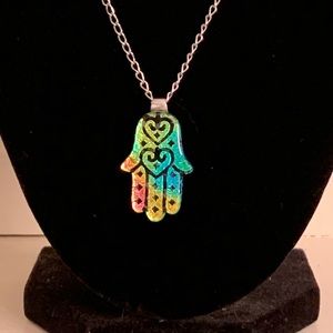 Holographic Hamsa Pendant